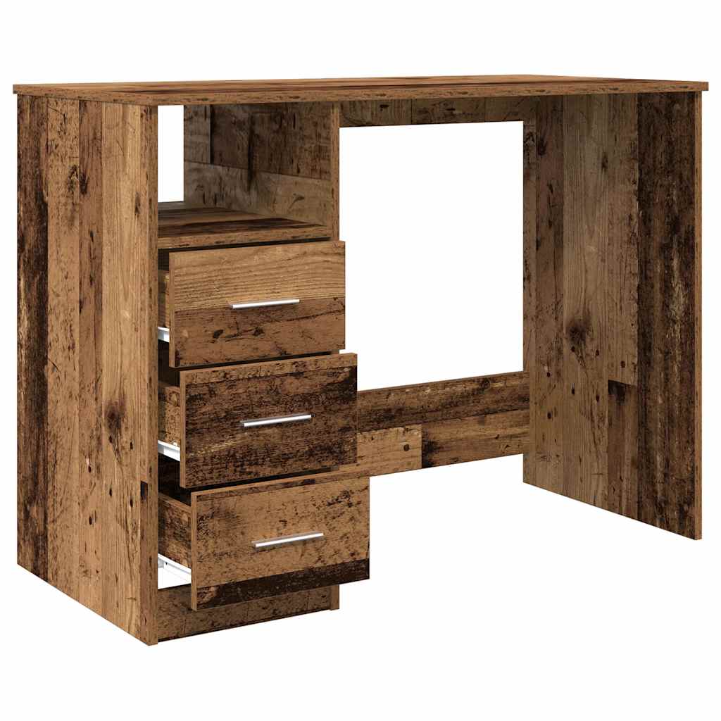vidaXL Desk Old Wood 102x50x76 cm Engineered Wood