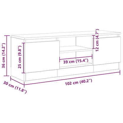 vidaXL TV Cabinet Old Wood 102x30x36 cm Engineered Wood