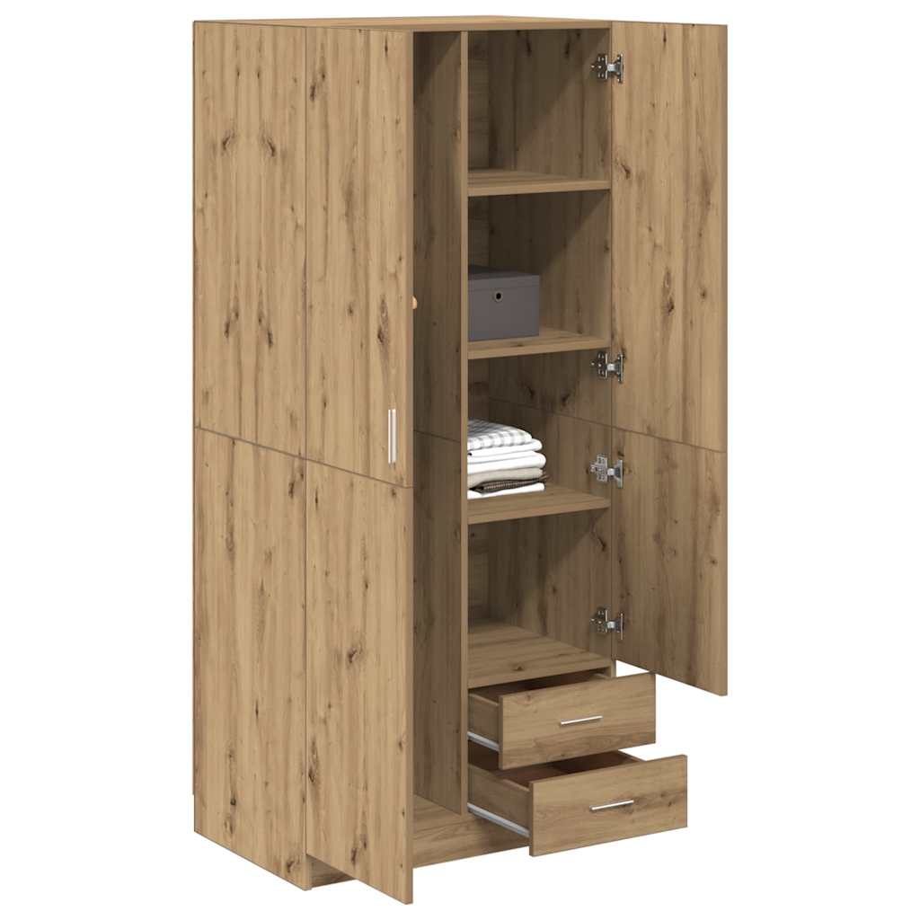 vidaXL Wardrobe Artisan Oak 80x52x180 cm Engineered Wood