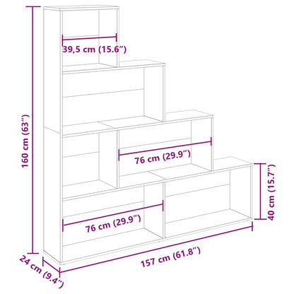 vidaXL Book Cabinet Old Wood 157x24x160 cm Engineered Wood