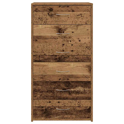 vidaXL Sideboard with 6 Drawers Old Wood 50x34x96 cm Engineered Wood