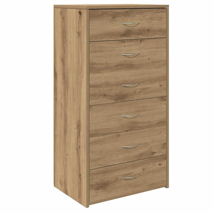 vidaXL Sideboard with 6 Drawers Artisan Oak 50x34x96 cm Engineered Wood