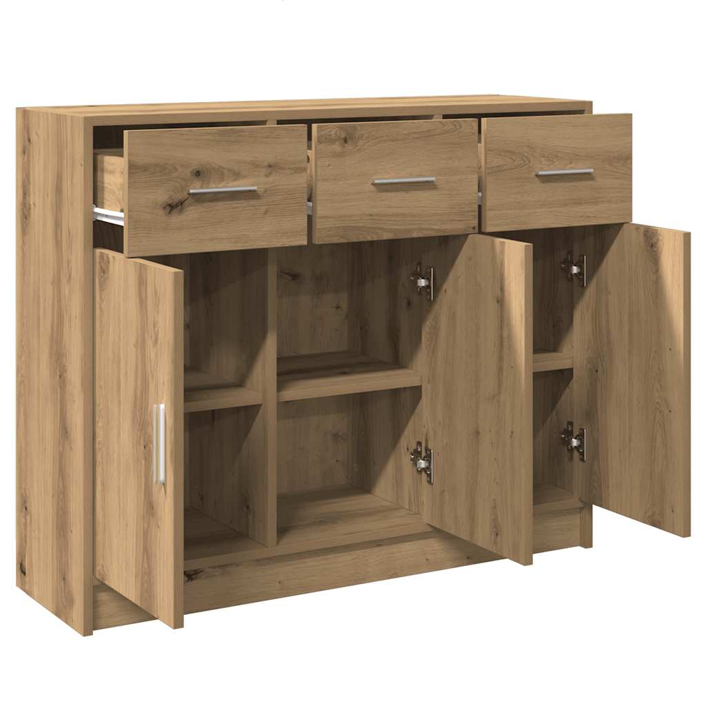 vidaXL Sideboard Artisan Oak 91x28x75 cm Engineered Wood