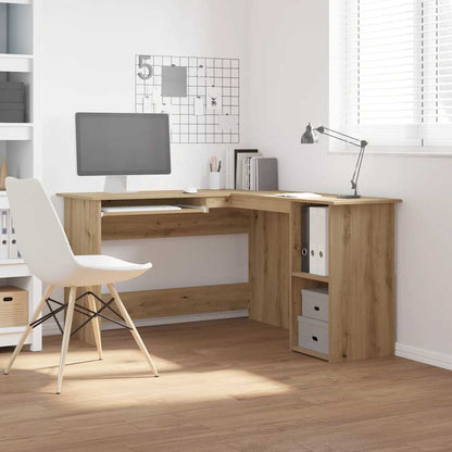 vidaXL Corner Desk Artisan Oak 120x140x75 cm Engineered Wood