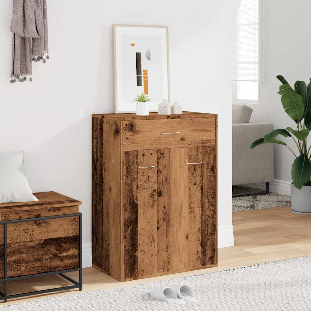 vidaXL Shoe Cabinet Old Wood 60x35x84 cm Engineered Wood