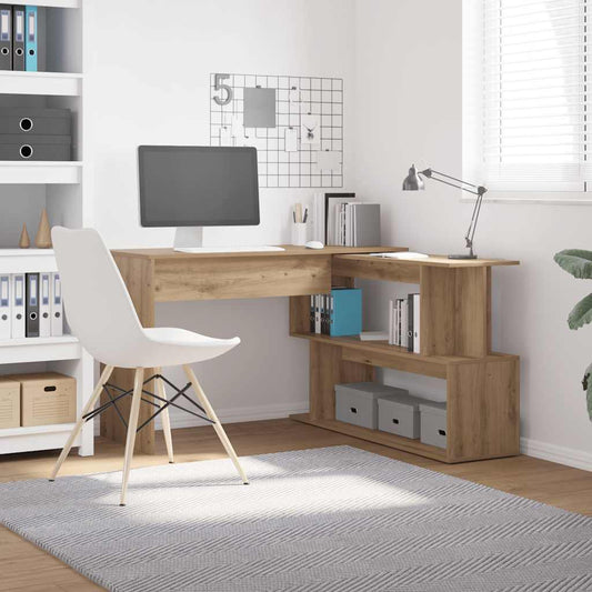 vidaXL Corner Desk Artisan Oak 200,5x50x76 cm Engineered Wood