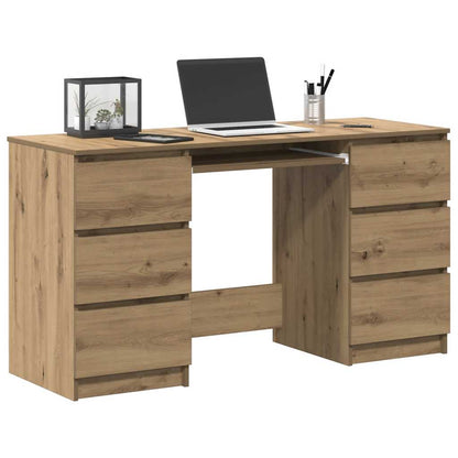vidaXL Writing Desk Artisan Oak 140x50x77 cm Engineered Wood
