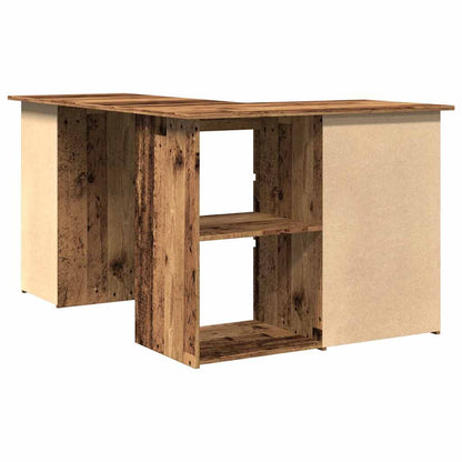 vidaXL Corner Desk Old Wood 145x100x76 cm Engineered Wood
