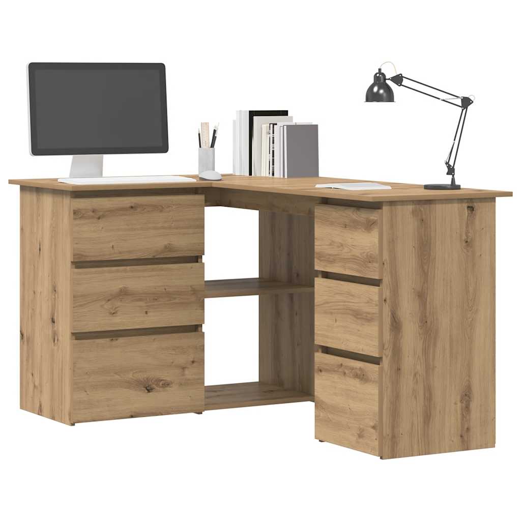 vidaXL Corner Desk Artisan Oak 145x100x76 cm Engineered Wood