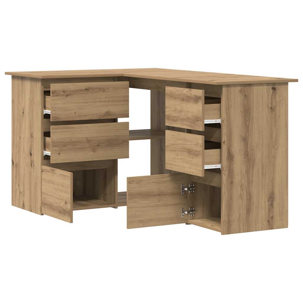vidaXL Corner Desk Artisan Oak 145x100x76 cm Engineered Wood