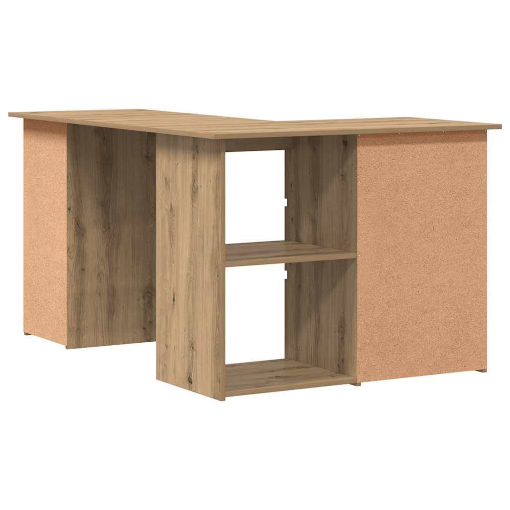 vidaXL Corner Desk Artisan Oak 145x100x76 cm Engineered Wood