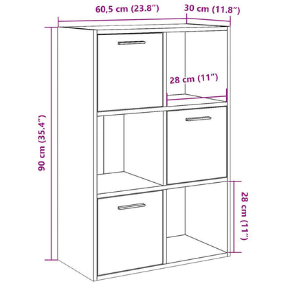 vidaXL Bookshelf Old Wood 60,5x30x90 cm Engineered Wood