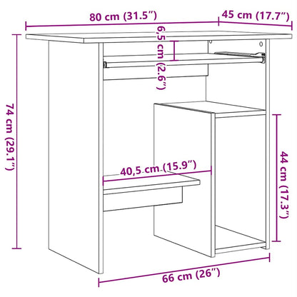 vidaXL Desk Old Wood 80x45x74 cm Engineered Wood