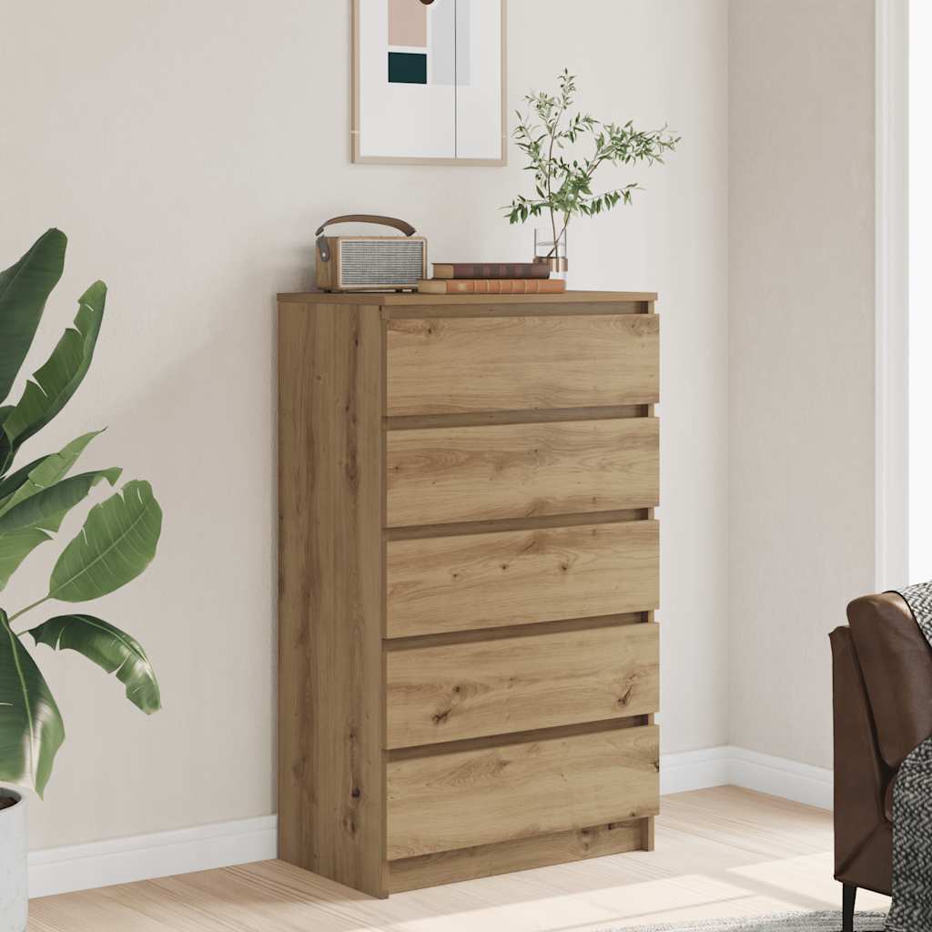 vidaXL Drawer Cabinet Artisan Oak 60x36x103 cm Engineered Wood
