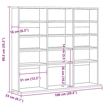 vidaXL CD Cabinet Artisan Oak 100x23x89.5 cm Engineered Wood