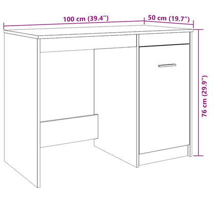 vidaXL Desk Artisan Oak 100x50x76 cm Engineered Wood