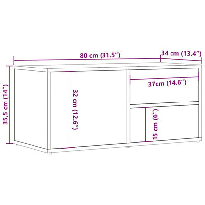 vidaXL TV Cabinet Artisan Oak 80x34x35.5 cm Engineered Wood