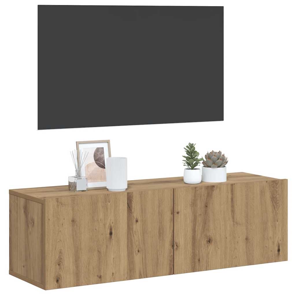 vidaXL Wall Mounted TV Cabinet Artisan Oak 80x30x30 cm Engineered Wood