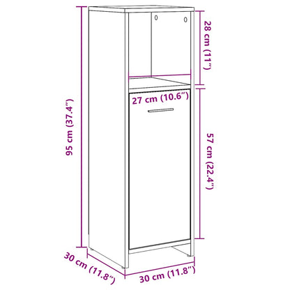 vidaXL Bathroom Cabinet Artisan Oak 30x30x95 cm Engineered Wood