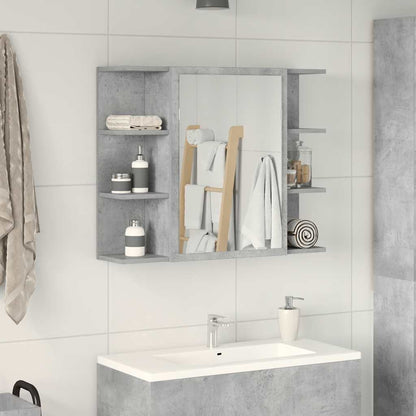 vidaXL Bathroom Mirror Cabinet Concrete Grey 80x20.5x64 cm Engineered Wood