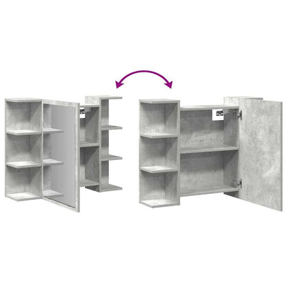 vidaXL Bathroom Mirror Cabinet Concrete Grey 80x20.5x64 cm Engineered Wood