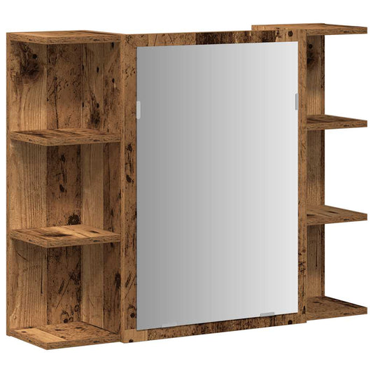 vidaXL Bathroom Mirror Cabinet Old Wood 80x20.5x64 cm Engineered Wood