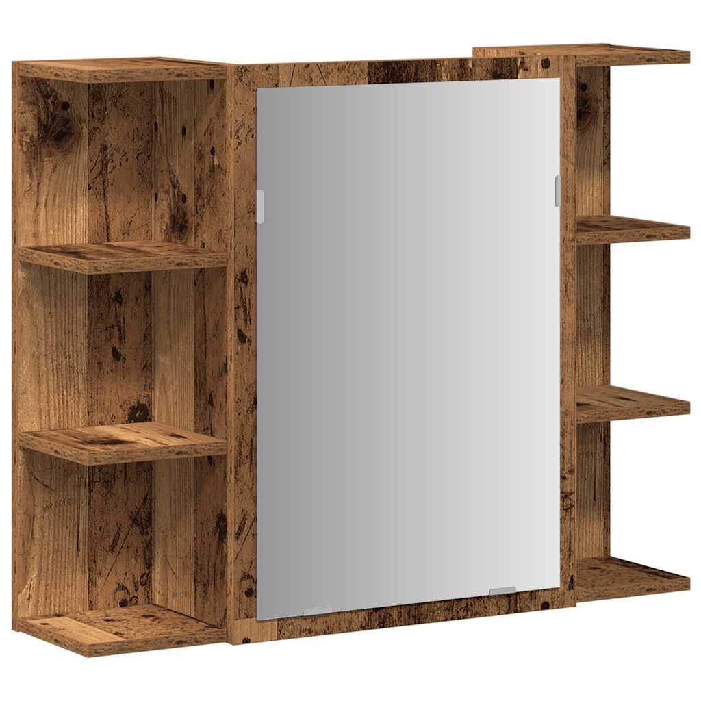 vidaXL Bathroom Mirror Cabinet Old Wood 80x20,5x64 cm Engineered Wood
