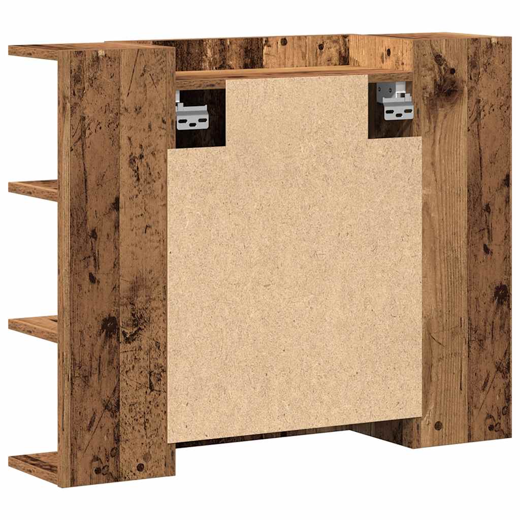 vidaXL Bathroom Mirror Cabinet Old Wood 80x20.5x64 cm Engineered Wood