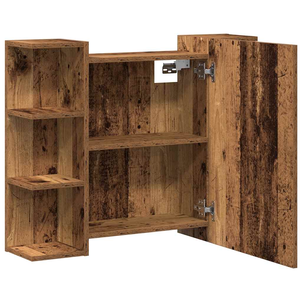 vidaXL Bathroom Mirror Cabinet Old Wood 80x20.5x64 cm Engineered Wood
