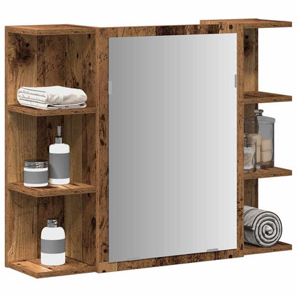 vidaXL Bathroom Mirror Cabinet Old Wood 80x20,5x64 cm Engineered Wood