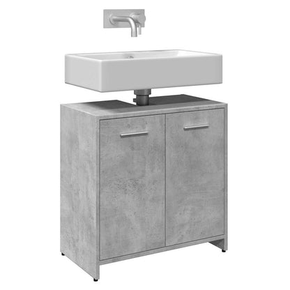 vidaXL Bathroom Sink Cabinet Concrete Grey 60x33x60 cm Engineered Wood