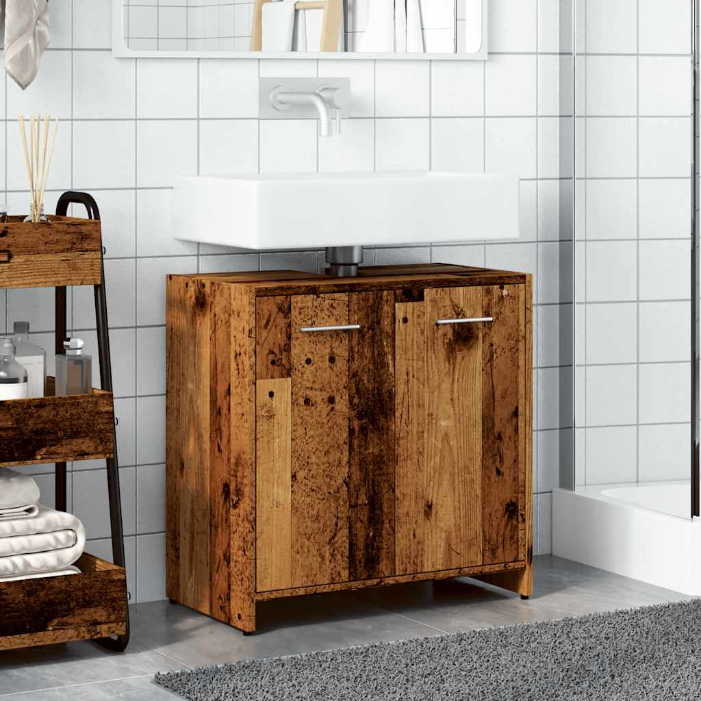 vidaXL Bathroom Sink Cabinet Old Wood 60x33x60 cm Engineered Wood