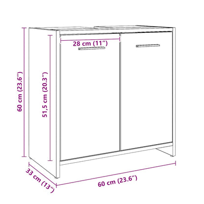 vidaXL Bathroom Sink Cabinet Artisan Oak 60x33x60 cm Engineered Wood