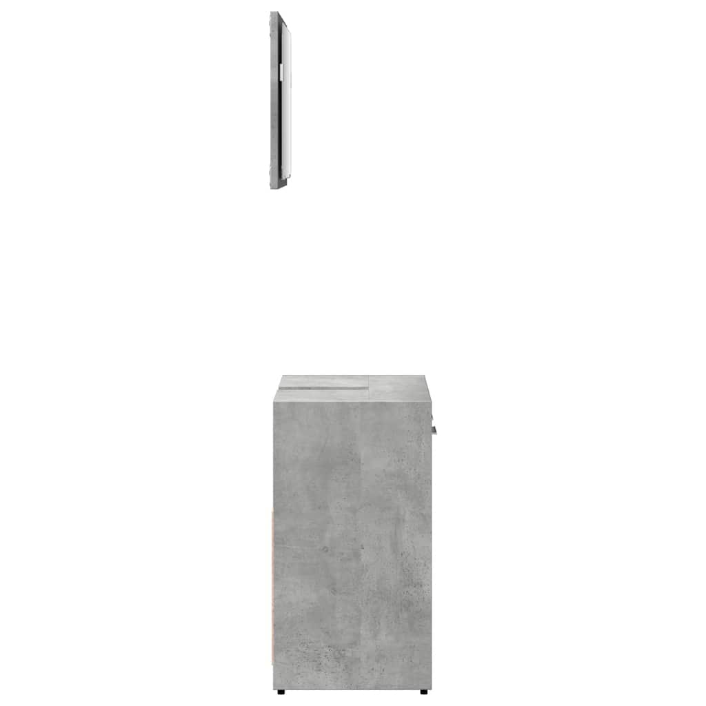 vidaXL Bathroom Cabinet with Mirror Concrete Grey Engineered Wood