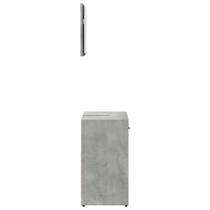 vidaXL Bathroom Cabinet with Mirror Concrete Grey Engineered Wood