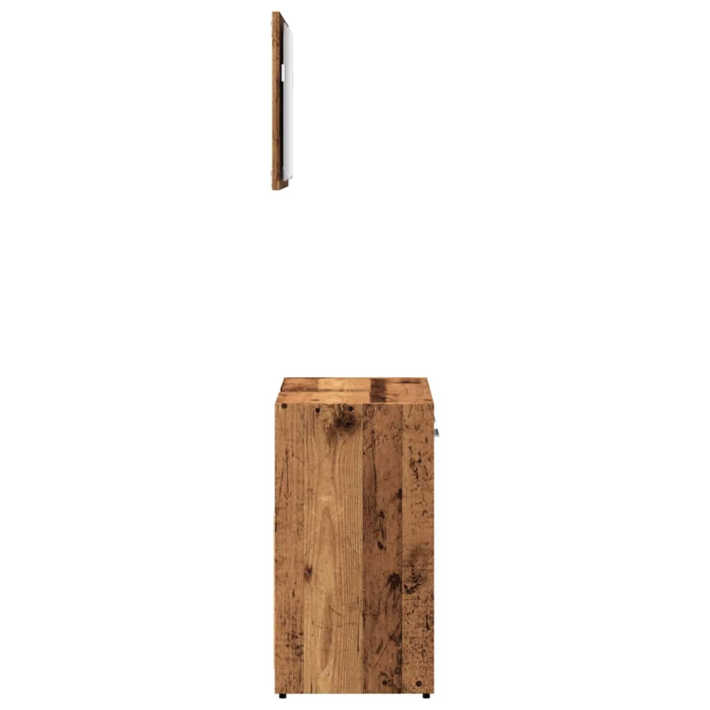 vidaXL Bathroom Cabinet with Mirror Old Wood Engineered Wood