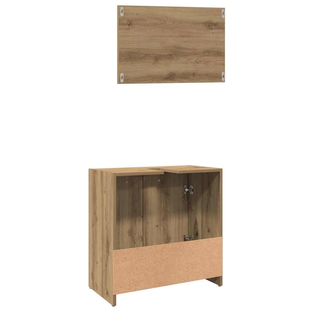 vidaXL Bathroom Cabinet with Mirror Artisan Oak Engineered Wood