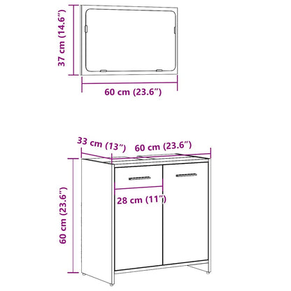 vidaXL Bathroom Cabinet with Mirror Artisan Oak Engineered Wood