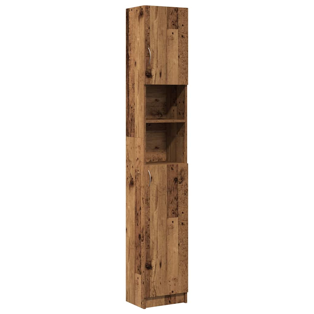 vidaXL Bathroom Cabinet Old Wood 32x25,5x190 cm Engineered Wood