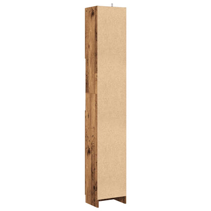 vidaXL Bathroom Cabinet Old Wood 32x25.5x190 cm Engineered Wood