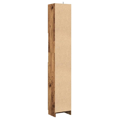 vidaXL Bathroom Cabinet Old Wood 32x25,5x190 cm Engineered Wood