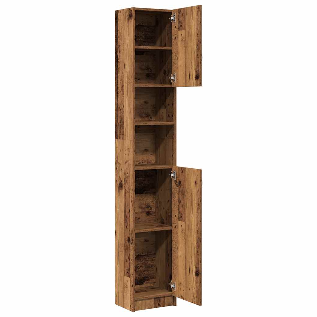 vidaXL Bathroom Cabinet Old Wood 32x25,5x190 cm Engineered Wood