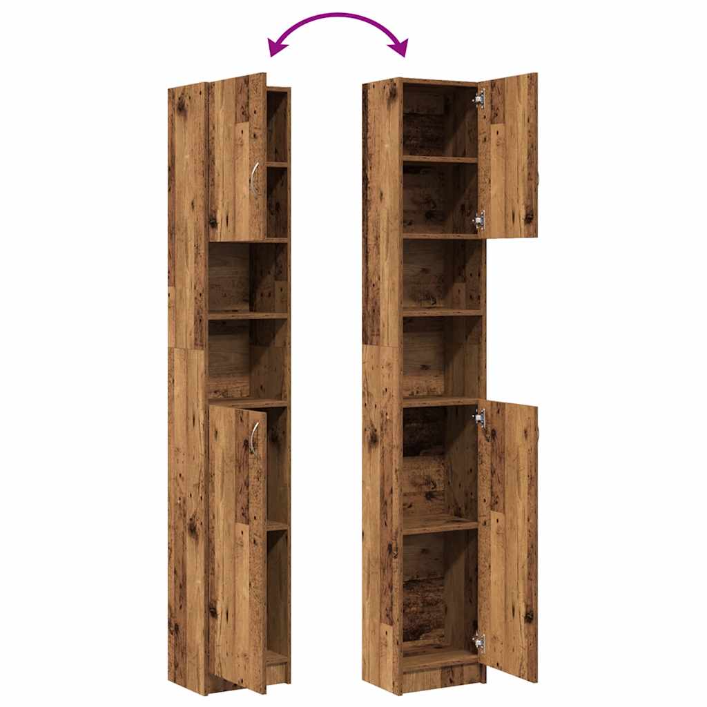 vidaXL Bathroom Cabinet Old Wood 32x25,5x190 cm Engineered Wood