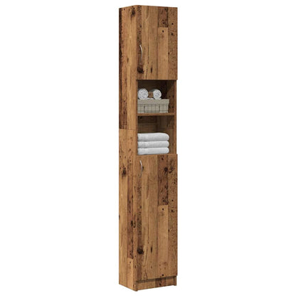 vidaXL Bathroom Cabinet Old Wood 32x25,5x190 cm Engineered Wood