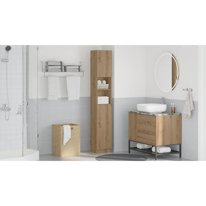 vidaXL Bathroom Cabinet Artisan Oak 32x25.5x190 cm Engineered Wood