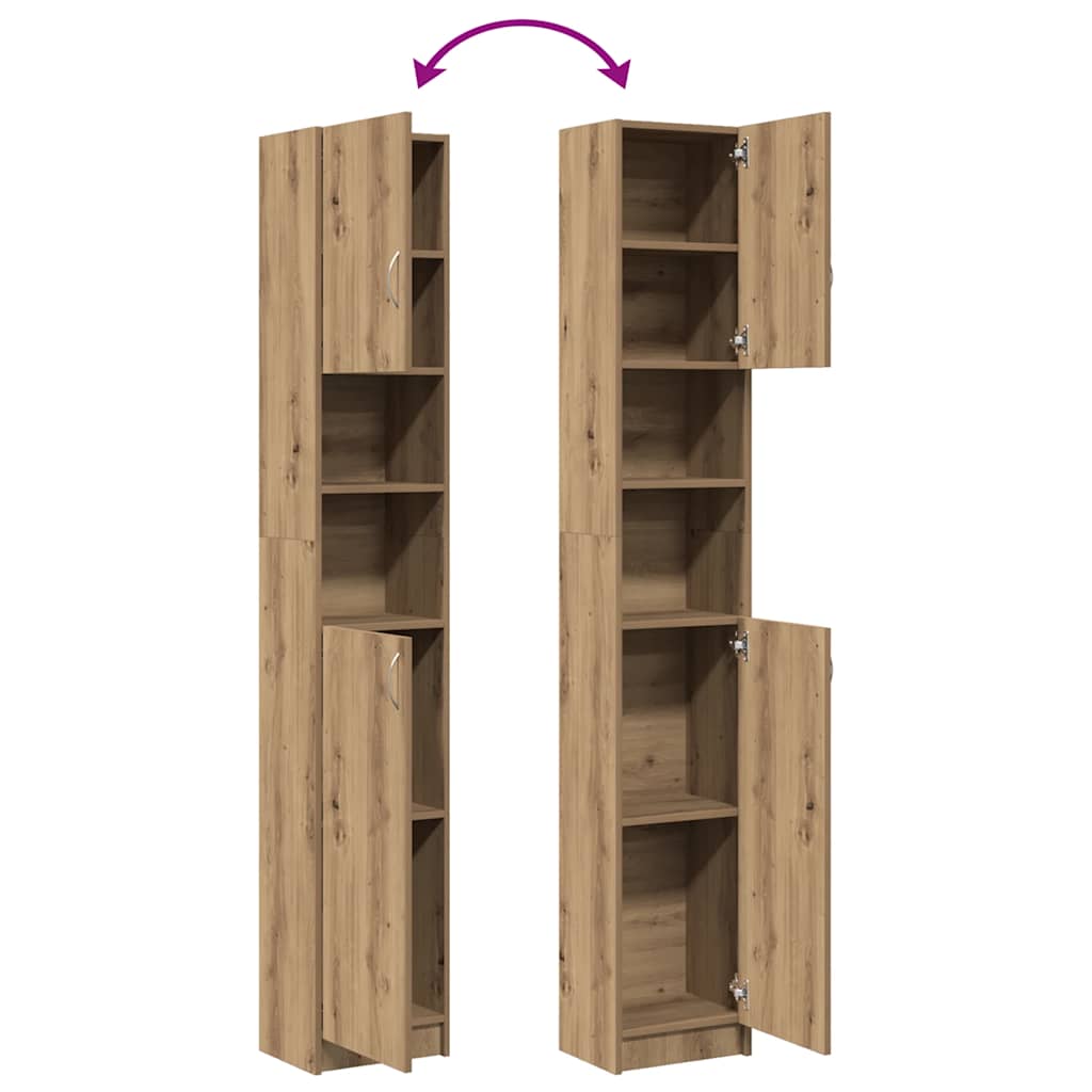 vidaXL Bathroom Cabinet Artisan Oak 32x25,5x190 cm Engineered Wood