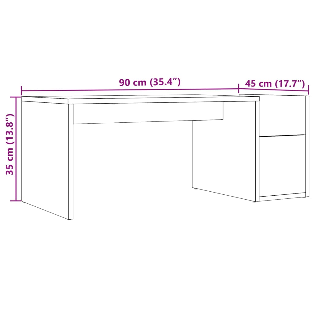vidaXL Coffee Table Artisian Oak 90x45x35 cm Engineered Wood