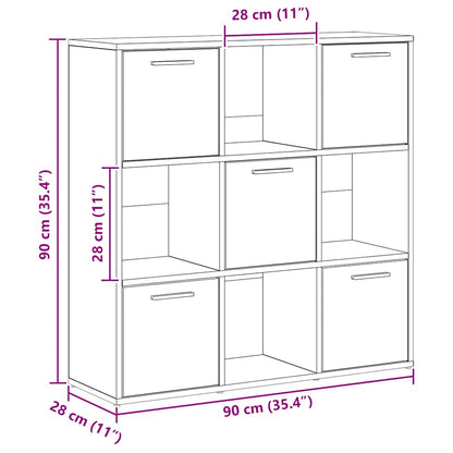 vidaXL Bookshelf Artisan Oak 90x28x90 cm Engineered Wood