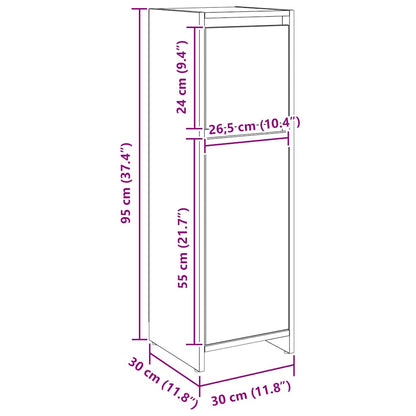 vidaXL Bathroom Cabinet Artisan Oak 30x30x95 cm Engineered Wood