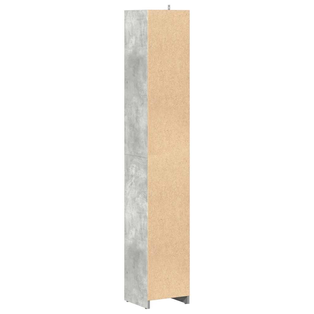vidaXL Bathroom Cabinet Concrete Grey 30x30x183,5 cm Engineered Wood